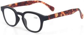 img 1 attached to 👓 Stylish 5 Pack Reading Glasses: Unisex Fashion Spring Hinge with Pattern Design Readers