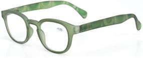 img 2 attached to 👓 Stylish 5 Pack Reading Glasses: Unisex Fashion Spring Hinge with Pattern Design Readers