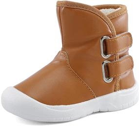 img 4 attached to ❄️ Warm Winter Snow Boots with Rubber Soles for Toddler Boys and Girls