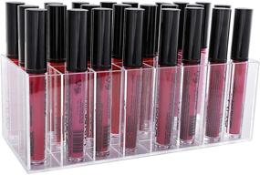 img 3 attached to 💄 LureMe Lip Gloss Organizer | Clear Acrylic Makeup Display Case with 24 Spaces (CB000003)