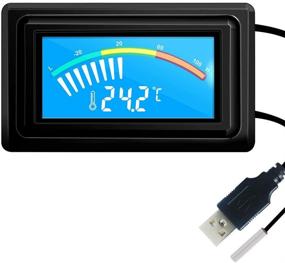 img 4 attached to 🌡️ KETOTEK Digital Thermometer Temperature Gauge with Waterproof Sensor Probe for Aquarium, Car, PC case, Power Bank. Celsius/Fahrenheit LCD Display, °C/°F Support. Perfect for PC MODs. USB Powered.