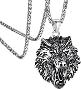 img 4 attached to 🐺 Bestyle Howling Wolf Necklace: Exquisite Handmade Stainless Steel/Gold/Black Pendant for Men Boys - Norse Viking Jewelry, Perfect for Wolf Lovers, with Punk Wolf Spirit Inspiration