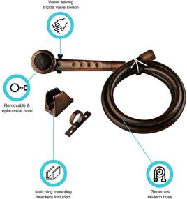 img 3 attached to Dura Faucet DF-SA130-ORB RV High Pressure Shower Head And 60-Inch Hose Kit - Water-Saving Trickle Switch (Oil Rubbed Bronze)