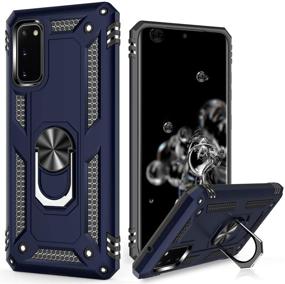 img 4 attached to 📱 LUMARKE Samsung S20 Case: Military Grade Heavy Duty Cover with Magnetic Kickstand & Car Mount Compatibility – Blue