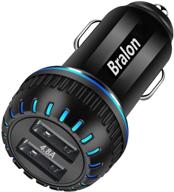 bralon usb car charger: 24w/4.8a 2 usb fast charger for phone 12/12 pro(max)/12 mini/11/11 pro/xs/xr/x/8 7 6 s plus,g-alaxy note s10 s9 s8 s7,pad and more logo