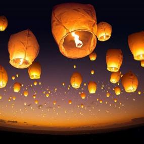 img 1 attached to 🏮 100Pcs Biodegradable Chinese Lanterns - Eco-Friendly Paper for Wedding, Birthday, Celebrations, Memorial, Anniversary, Ceremonies (White)