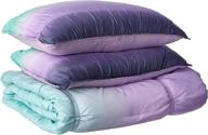 🛏️ casa ombre ruched comforter set: elegant 3 piece queen size bedding in blue logo
