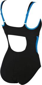 img 2 attached to Arena Makimurax Swimsuit Black Bright Blue Turquoise Sports & Fitness and Water Sports