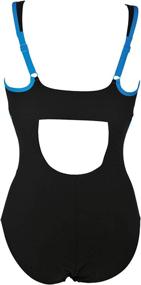 img 1 attached to Arena Makimurax Swimsuit Black Bright Blue Turquoise Sports & Fitness and Water Sports