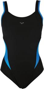 img 4 attached to Arena Makimurax Swimsuit Black Bright Blue Turquoise Sports & Fitness and Water Sports