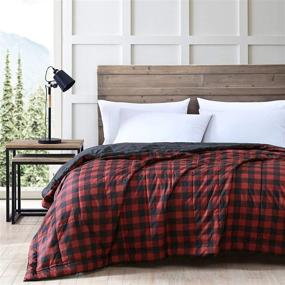 img 2 attached to Eddie Bauer Home Mountain Collection Twin Red Blanket 🏔️ - Ultra Soft Cozy Goose Down Alternative Reversible Comforter/Duvet Insert (USHSEE1166111)