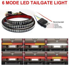 img 1 attached to 🚦 ULITE Led Tailgate Lights - 48 Inch Strip with 432PC Triple Row Flexible Bar - Easy Install, No Drilling Required - Turn Signal, Brake, Reverse Tail Light for Pickup Trailer SUV RV VAN - White/Red/Yellow - High Visibility (3R 48" 48SS)
