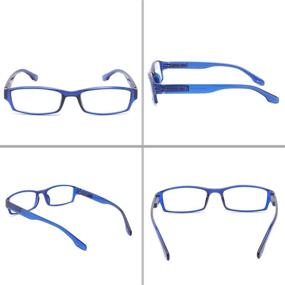 img 3 attached to IVNUOYI 6 Pack Blue Light Blocking Reading Glasses with Rectangle Frames, Spring Hinges, Anti Glare UV Protection for Men and Women, Computer Readers 2.0