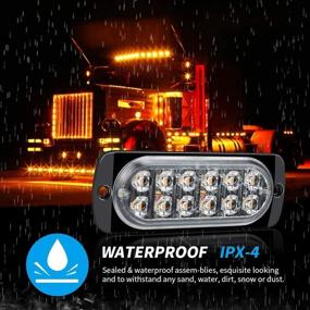 img 1 attached to WINBANG 10pcs Emergency Strobe Lamps: Waterproof 12-LED Flashing Lights for Trucks, Cars, and Vehicles - Amber Hazard Warning Beacons