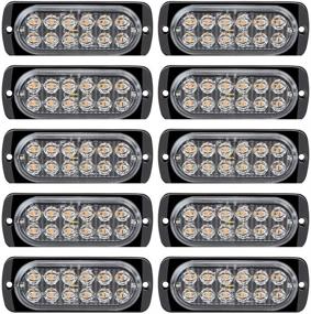 img 4 attached to WINBANG 10pcs Emergency Strobe Lamps: Waterproof 12-LED Flashing Lights for Trucks, Cars, and Vehicles - Amber Hazard Warning Beacons