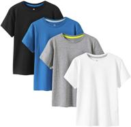 👕 lapasa kids t-shirts 4-pack, short sleeve white tees for boys & girls, 100% pure cotton, non-allergenic, crew neck unisex k01 logo