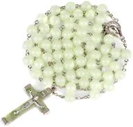 🔮 luminous catholic rosary necklace with noctilucent cross - glow in the dark beads for praying, religious jesus crucifix pendant jewelry - ideal gift for boys, girls, men, and women logo