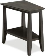 🏢 leick home delton recliner wedge side table with shelf in smoke gray - 10402-gr logo