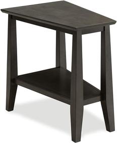 img 4 attached to 🏢 Leick Home Delton Recliner Wedge Side Table with Shelf in Smoke Gray - 10402-GR