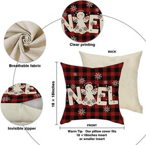 img 2 attached to 🎄 Fahrendom Christmas Tree Cross Decorative Pillow Cover Set of 4 – 18x18 Xmas Noel Love Decoration Farmhouse Religious Throw Pillowcase in Red Black Buffalo Plaid – Holiday Cushion Case for Home Decor