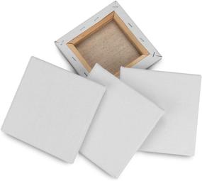 img 1 attached to CBTONE Stretched Canvas: 6x6 Inch, 12 Pack of High-Quality 100% 🎨 Cotton Blank Canvas Boards for Painting, Acrylic, Oil, and Wet Art Media