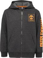 👕 timberland boys' clothing: full zip heather fleece sweatshirt logo