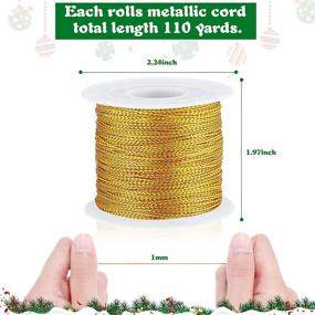 img 3 attached to 🎀 Metallic Cord Tinsel Rope - 440 Yards, Ideal for Craft Jewelry Making, Ribbon Wrap Thread Tag Cord for Christmas Ornament Hanging Decoration (Gold, Silver, Red, Green)