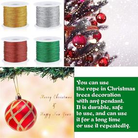 img 1 attached to 🎀 Metallic Cord Tinsel Rope - 440 Yards, Ideal for Craft Jewelry Making, Ribbon Wrap Thread Tag Cord for Christmas Ornament Hanging Decoration (Gold, Silver, Red, Green)