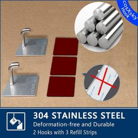img 3 attached to Adhesive Bathroom Damage Free Stainless 3 Strips Industrial Hardware