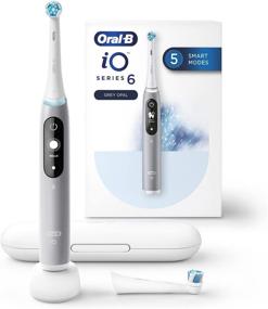 img 3 attached to 🪥 Enhanced Oral-B iO Series 6 Electric Toothbrush with Gray Opal Brush Head