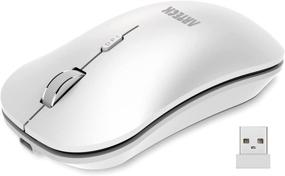 img 4 attached to 🖱️ Arteck Wireless Mouse 2.4G with Nano USB Receiver - Ergonomic Design, Silent Clicking, Rechargeable Battery - White, for Computer, Desktop, PC, Laptop, Windows 10/8/7