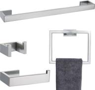 tqkag stainless steel bathroom hardware accessories set - 4-piece brushed towel bar holder for bath, kitchen, and laundry - 23.6 inch logo