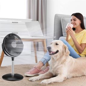 img 3 attached to 🌀 Portable Oscillating Fan, Rechargeable and Foldable Personal Standing Fan with 3 Wind Speeds, Adjustable Height, Ultra-Quiet, for Home, Bedroom, Office, and Outdoor Use