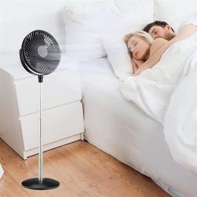 img 2 attached to 🌀 Portable Oscillating Fan, Rechargeable and Foldable Personal Standing Fan with 3 Wind Speeds, Adjustable Height, Ultra-Quiet, for Home, Bedroom, Office, and Outdoor Use