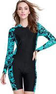 ultimate sun protection for women: long sleeve one-piece surf swim wet suit with rashguard logo