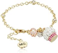 molly glitz gold plated cluster chain bracelet logo