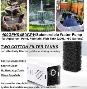 img 1 attached to Enhanced Ultra Quiet Fish Tank Filter: 4-in-1 Internal Aquarium Filter with Submersible Water Pump for Oxygenation, Aeration, and Water Change - Ideal for Betta, Turtle, Pond Fish, and Garden