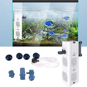 img 2 attached to Enhanced Ultra Quiet Fish Tank Filter: 4-in-1 Internal Aquarium Filter with Submersible Water Pump for Oxygenation, Aeration, and Water Change - Ideal for Betta, Turtle, Pond Fish, and Garden