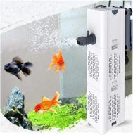 enhanced ultra quiet fish tank filter: 4-in-1 internal aquarium filter with submersible water pump for oxygenation, aeration, and water change - ideal for betta, turtle, pond fish, and garden logo