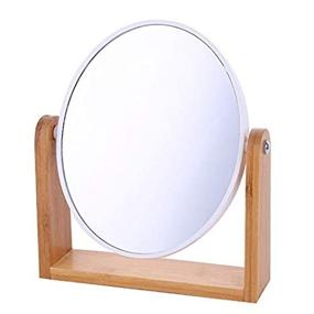 img 3 attached to XPXKJ 8-Inch Oval Bamboo White Vanity Makeup Mirror - Double Sided 360° Swivel with 3X Magnification - Perfect for Bathroom and Bedroom