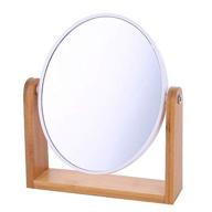 xpxkj 8-inch oval bamboo white vanity makeup mirror - double sided 360° swivel with 3x magnification - perfect for bathroom and bedroom logo