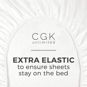 img 1 attached to 🛏️ Single Queen Fitted Sheet - Deep Pocket - Perfect Fit - Soft Wrinkle Free - White - 1 Fitted Sheet Only