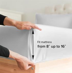 img 3 attached to 🛏️ Single Queen Fitted Sheet - Deep Pocket - Perfect Fit - Soft Wrinkle Free - White - 1 Fitted Sheet Only