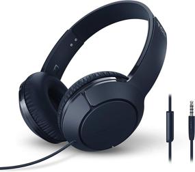 img 3 attached to 🎧 TCL Mtro200 On-Ear Wired Headphones - Lightweight Headphones with 32mm Drivers, Enhanced Bass, Built-in Mic - Slate Blue (One Size)