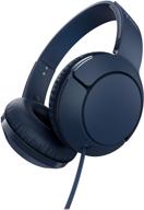 🎧 tcl mtro200 on-ear wired headphones - lightweight headphones with 32mm drivers, enhanced bass, built-in mic - slate blue (one size) logo