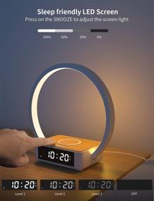 img 1 attached to Amouhom Table Lamp: Touch Alarm Clock with Wireless Charging and Wake-Up Light
