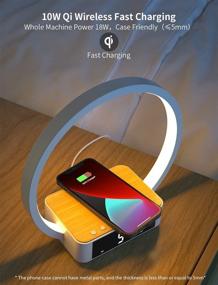 img 3 attached to Amouhom Table Lamp: Touch Alarm Clock with Wireless Charging and Wake-Up Light