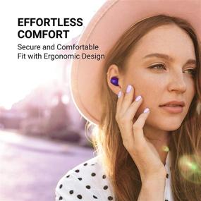 img 1 attached to 🎧 TCL SOCL500TWS Wireless Earbuds with Strong Bass, Type-C Charging Case, 26-Hour Playtime, Bluetooth 5.0, Secure Fit, Waterproof, Noise Isolation, One-Step Pairing for Gym - Sunset Violet