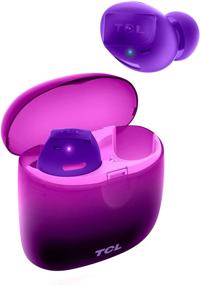 img 4 attached to 🎧 TCL SOCL500TWS Wireless Earbuds with Strong Bass, Type-C Charging Case, 26-Hour Playtime, Bluetooth 5.0, Secure Fit, Waterproof, Noise Isolation, One-Step Pairing for Gym - Sunset Violet
