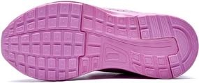 img 1 attached to RomenSi Lightweight Breathable BlackPurple Girls' Sneakers